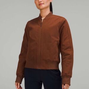 LULULEMON NON STOP BOMBER JACKET NEW ROASTED BROWN SIZE 10 REVERSIBLE